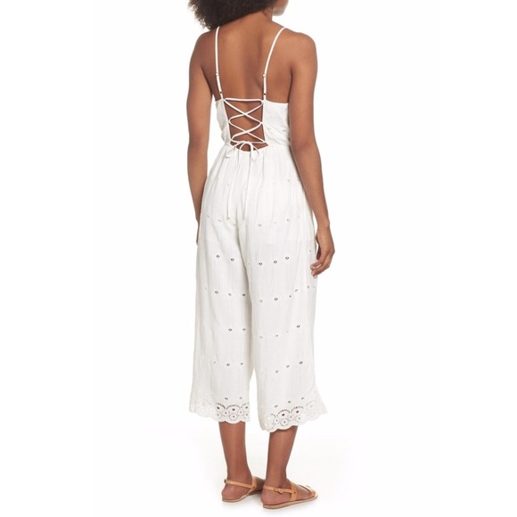 L*SPACE Ciara White Eyelet Embroidered Lace Jumpsuit - Picture 2 of 10